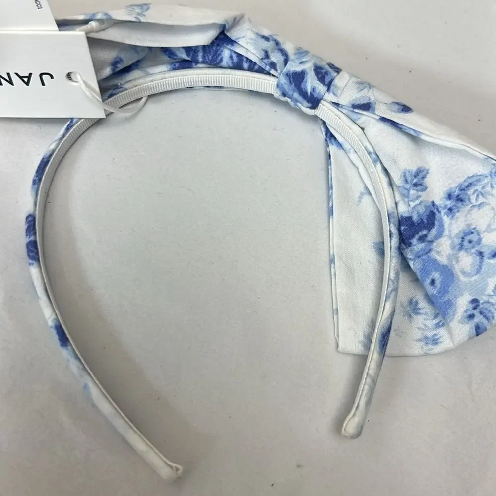 Janie and Jack 100049328 Blue and Shite floral headband NWT one size